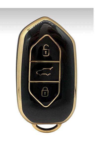 ÖZEN KEYS Togg T10X T10F Compatible 3 Button Nano Key Case Black Gold