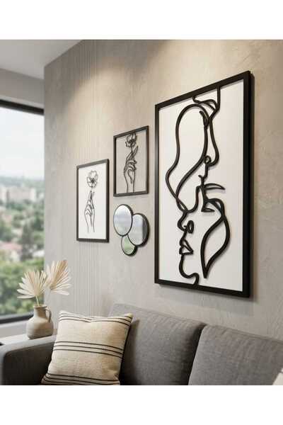 NO NAME AyBu Design Modern Çift Katmanlı 3D Derinlikli Ahşap Duvar Tablosu - ...