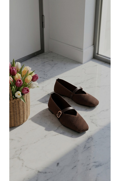 Lal Shoes & Bags Pantofi balerini pentru femei, din material textil, cu vârf ...