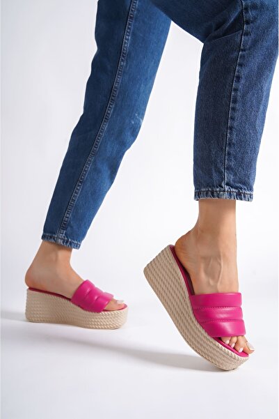 Zapatos Γυναικείες παντόφλες REINA Wedge Heeled Orthopedic Sole Straw Look CK...