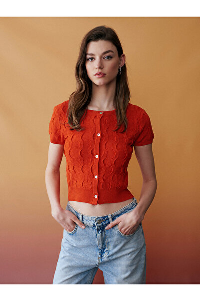 Dilvin 60980 Γυναικεία ζακέτα με λαιμόκοψη ποδηλάτου και επένδυση