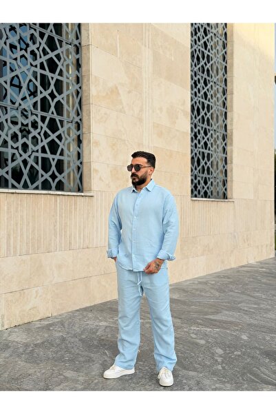 PEERLESS STORE Muslin Fabric Oversize Pants & Shirt Set