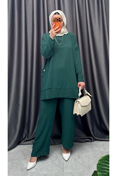 NİSUM MODA Σετ με hijab - Πράσινο - Κανονικό μέγεθος