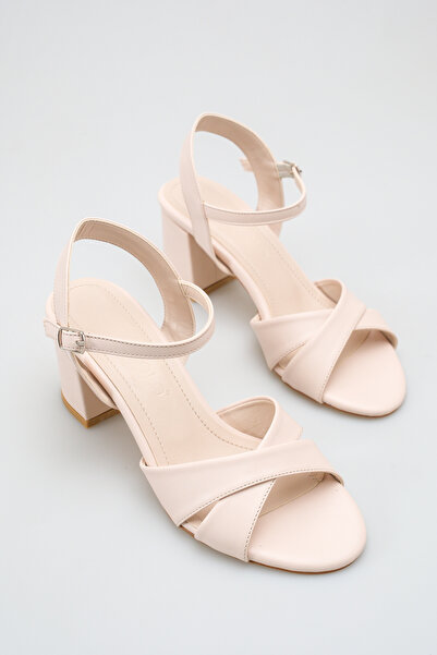 PİCCOLO Crossed Stylish Daily Sandals with Thick Heels