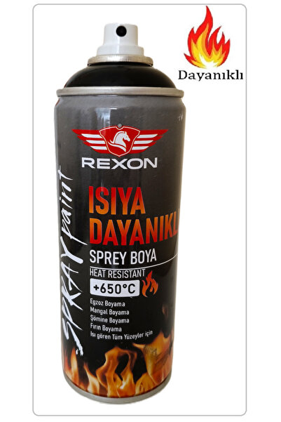 Rexon ISIYA DAYANIKLI SPREY BOYA 650/690 DERECE (MAT SİYAH) EGZOZ,MANGAL,ŞÖMİ...