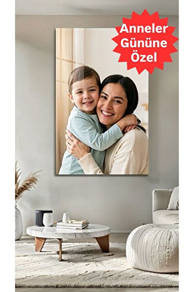 B&G DESIGN Anneler Gününe Özel Fotoğraflı Dijital Baskı Cam Tablo Anneye Anla...