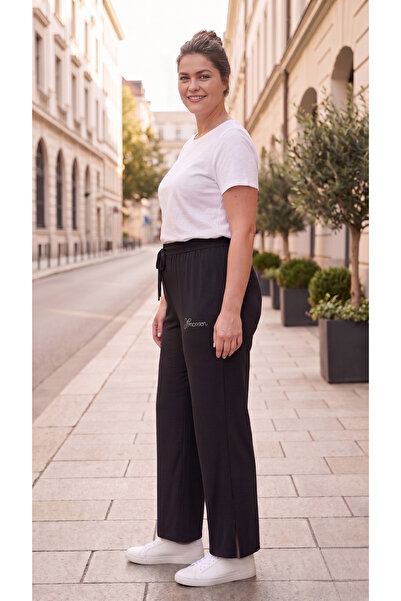 Modasultan Women's 46-54 Plus Size Flexible Breathable Viscose Trousers with ...