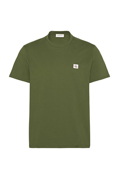 Calvin Klein SS Badge 30S Jersey Classic Tee Erkek Bisiklet Yaka T-Shirt Yeşil