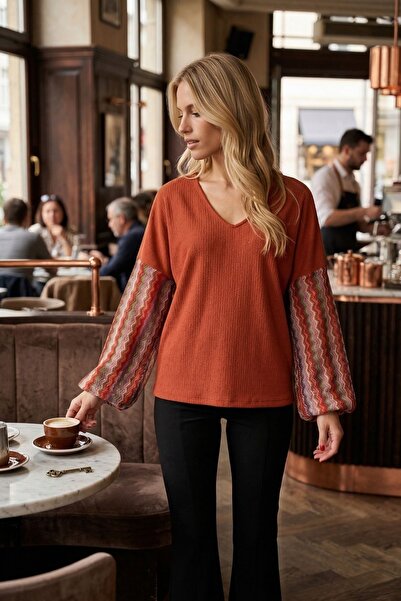 armonika Μπλούζα - Πορτοκαλί - Κανονική εφαρμογή