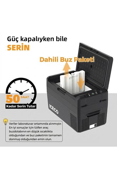 Genel Markalar MCD25B 12/24Volt 25 Litre Kompresörlü Oto Buzdolabı/Dondurucu + Buz Kaseti