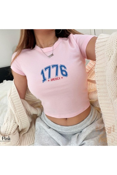 ZAVIXO T-Shirt - Ροζ - Στενή γραμμή