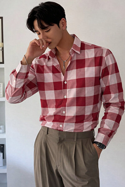 Tarz Cool Πουκάμισο - Κόκκινο - Casual