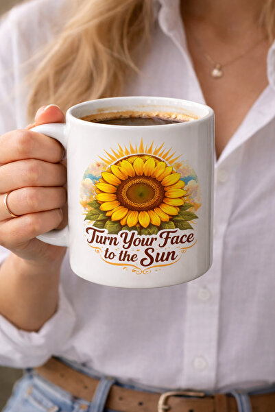 Tomris Hatun Ayçiçeği Baskılı Kupa, Hediye Kupa, Süblimasyon Baskı, Kahve Kupası