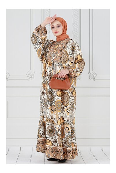 mood Authentic Half-Buttoned Robe Dress-Mink