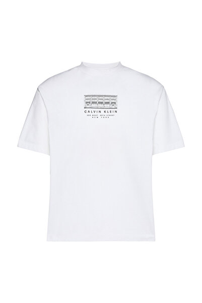 Calvin Klein 16S March Graphic Se Erkek Bisiklet Yaka T-Shirt Beyaz