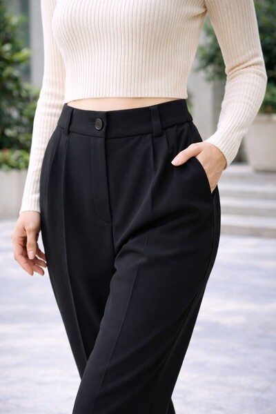 MODA ADEN Women&Kids ÇİFT PİLE DETAYLI PANTOLON