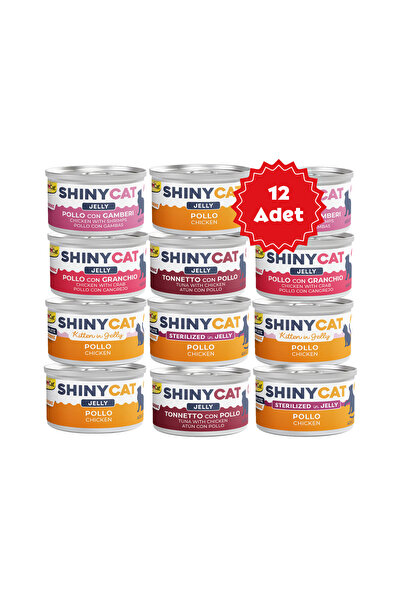 Gimcat Shinycat Jelly Jöle içinde Tavuklu Karışık Kedi Konserve Maması 70grX1...