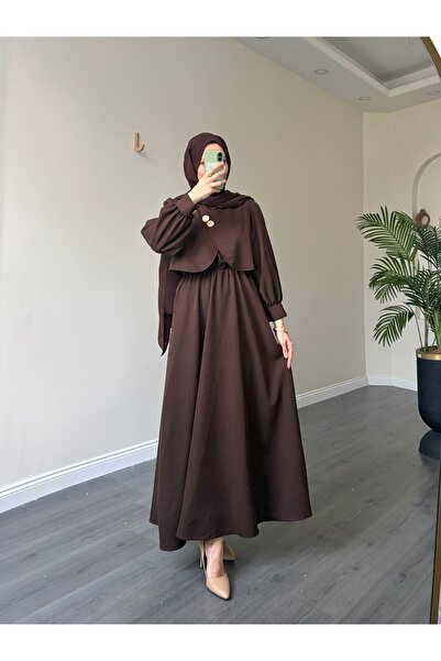Esre Store Σετ με hijab - Καφέ - Maxi