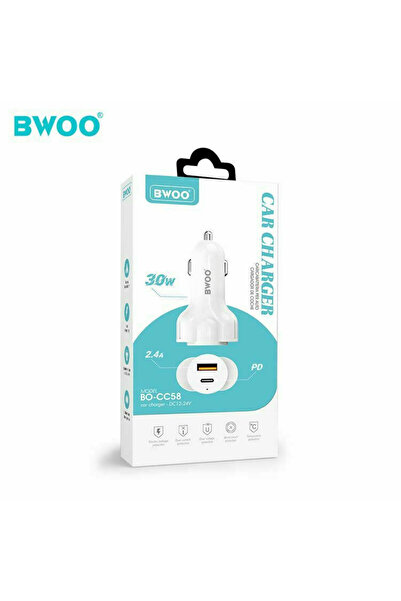 Bwoo Φορτιστής Αυτοκινήτου Λευκός Γρήγορης Φόρτισης