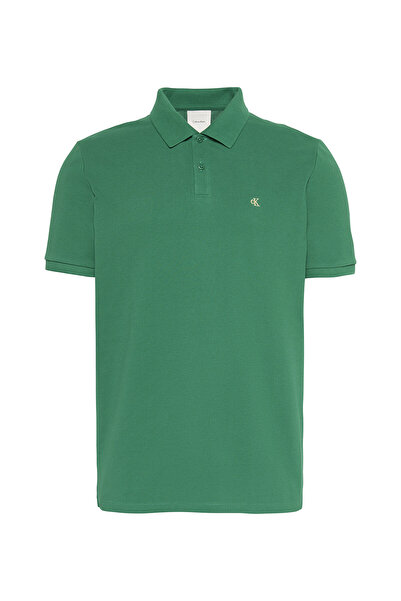 Calvin Klein Erkek Regular Fit %100 Pamuklu CK Logolu Kısa Kollu Yeşil T-Shirt