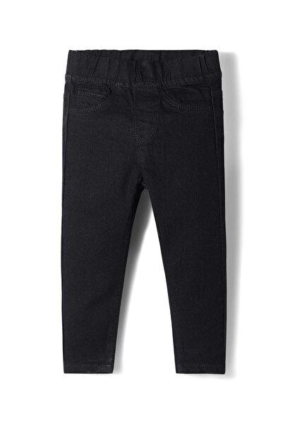 Babyhug Denim Full Length Jegging With Stretch - Black