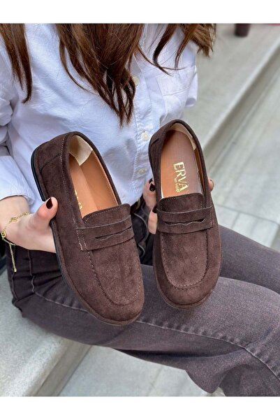 ERVANIN BUTİĞİ Brown Suede (Daria) Women's Casual Daily Shoes