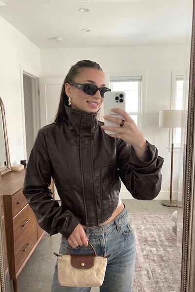 Jaglion Μπουφάν - Καφέ - Σφιχτό