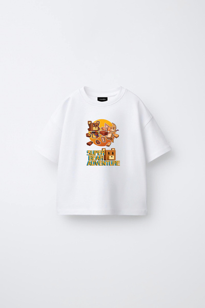 fasardi Tricou unisex pentru copii Super Bear Adventure, supradimensionat, 10...