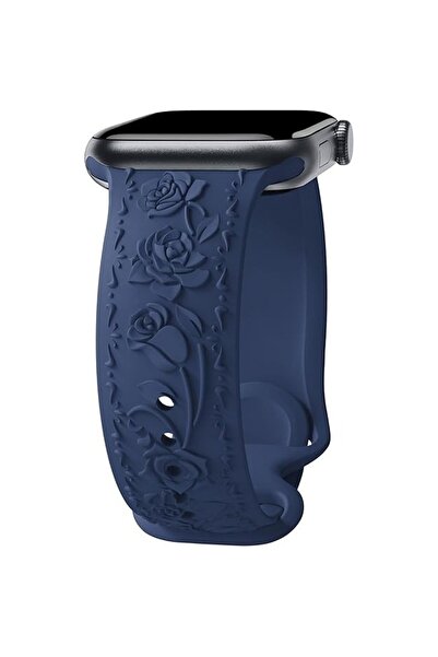Alstrap Watch 11-10 (46mm) 9 8 7(45mm) 6 5 4 SE(44mm) Uyumlu Kabartma Gül Des...