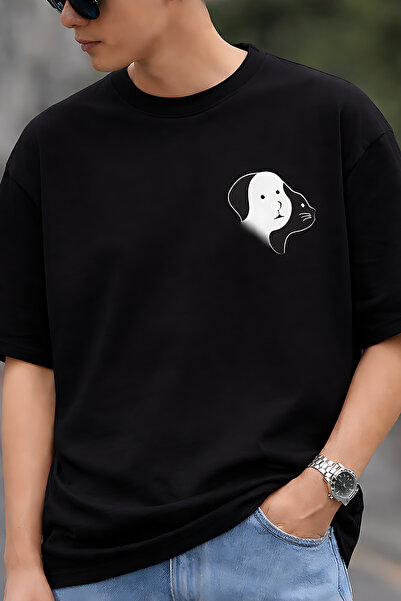 ArtYus Μπλουζάκι Unisex Oversize με εμπριμέ σχέδιο Cat and Dog – Βαμβακερό T-...