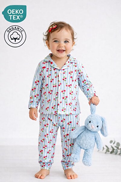 Panfilia Oeko Tex Sertikalı %95 Bambu Uzun Kollu Bebek Pijama Takımı / Kız Er...