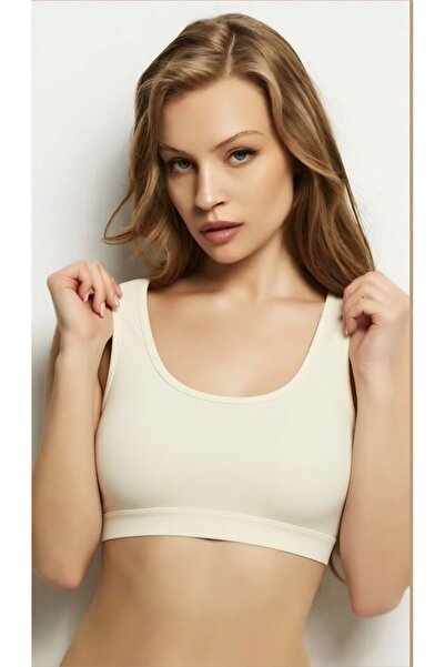 YPC TEKSTİL Γυναικείο Βαμβακερό Σουτιέν με Χοντρές Τιράντες και Ενίσχυση (1350)