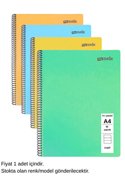 Mynote FLEX Παστέλ Τετράδιο Α4 60 Φύλλα Ριγέ 1 Τεμάχιο