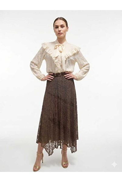 Volans Moda 0037227 تنورة دانتيل غير متماثلة