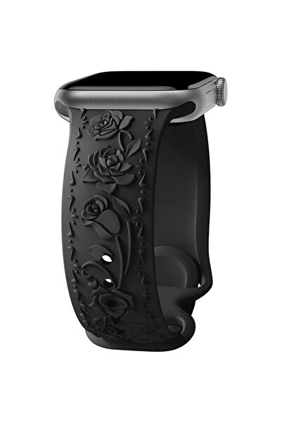 Alstrap Watch 11-10 (46mm) 9 8 7(45mm) 6 5 4 SE(44mm) Uyumlu Kabartma Gül Des...