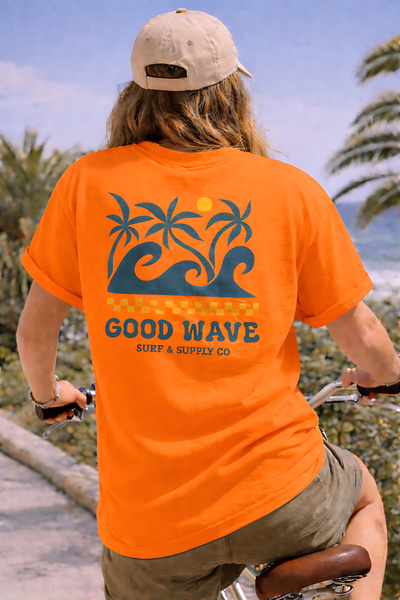 ArtYus Good Wave Back-Printed Unisex Oversize T-Shirt – Cotton Crew Neck Casu...