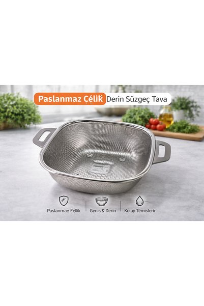 Alvin Stainless Steel Pasta Vegetable Washing Strainer Bowl