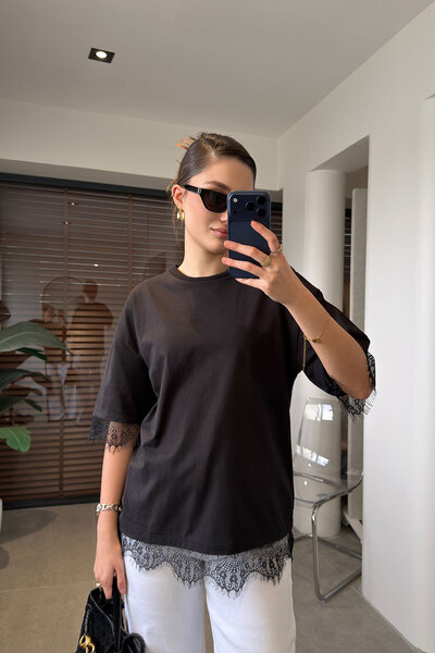 MAGARDE Designer Crew Neck Blouse - Black