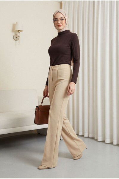 HİJABAYA Με κουμπιά και ελαστική μέση ελαστικό ύφασμα παντελόνι palazzo