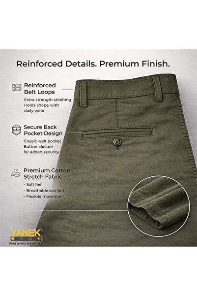 YANEK Men’s Slim Fit Chino Trousers – Premium Comfort & Everyday Style