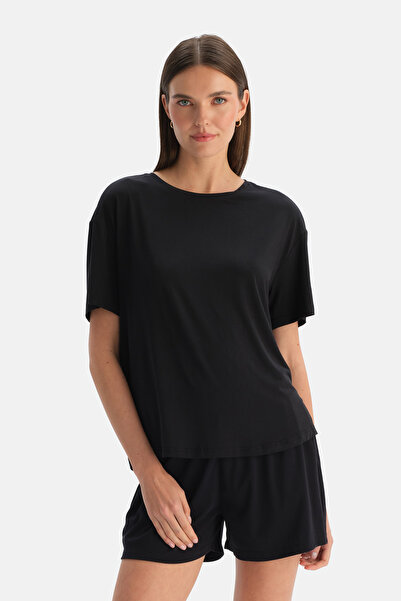 Dagi Μαύρο μπλουζάκι Cool Touch με λαιμόκοψη ποδηλατικού τύπου