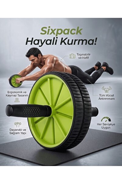 optana Karın Kası Egzersiz Tekeri - Sixpack ve Tüm Vücut Antrenman Aleti - Ka...
