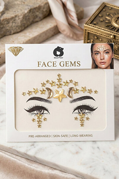 Le Mabelle Altın Yıldız Desen Kız Çocuk Yüz Sticker