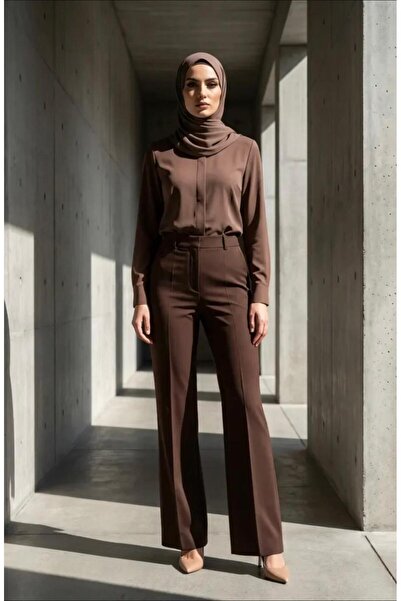 GÖZDE GİYİM Spanish Cuff Trousers with Elastic Waist