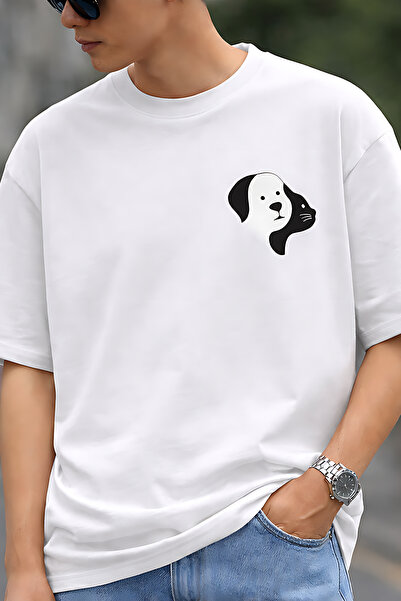 ArtYus Μπλουζάκι Unisex Oversize με εμπριμέ σχέδιο Cat and Dog – Βαμβακερό T-...
