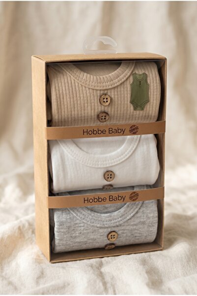 Baby Kids Singlet/Bodysuit 3-Piece Set 100% Cotton 0-3 Months