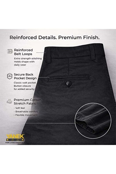 YANEK Men’s Slim Fit Chino Trousers – Premium Comfort & Everyday Style
