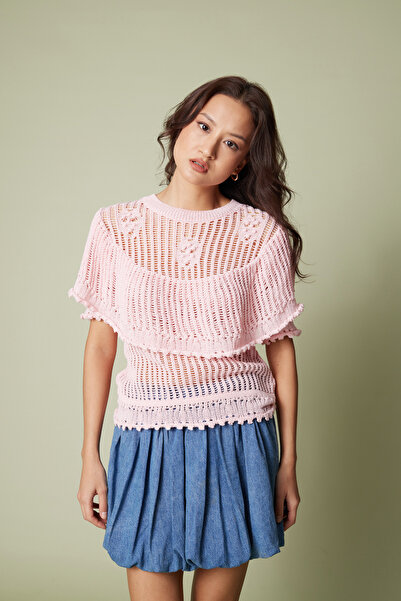 Nisan Πλεκτό πουλόβερ με διάτρητο βολάν