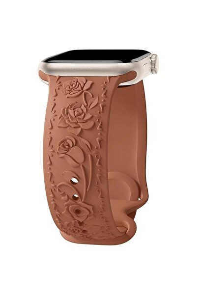 Alstrap Watch 11-10 (46mm) 9 8 7(45mm) 6 5 4 SE(44mm) Uyumlu Kabartma Gül Des...