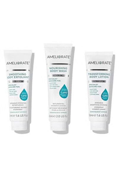 AMELIORATE 3 Steps To Smooth Skin Set 3pc (50ml Body Exfoliant, 50ml B/Lotion...